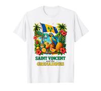 Vincent Caribbean Island Pride Tropical Art Vacation T-Shirt