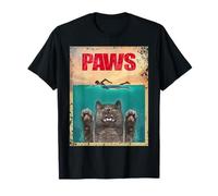 Vincent Hie Movie Parody Paws Shark Feline Jaws Cat Lovers T-Shirt