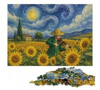 Vincent Van Gogh Art Adult Wooden Puzzle | A screen-free tabletop activity - easier piece organisation during indoor leisure.
