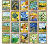 Vincent Van Gogh Art Poster Prints 8"x10" Famous Paintings 20pcs UNFRAMED | Colorful Post-Impressionist Aesthetic Gallery Wall Art, Bedroom Home Office Living Room Classroom Decor,Gift for Art Lovers