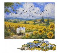 Vincent Van Gogh Art Wooden Picture Puzzle for Adults, 300 Pieces | Border-first building - easier piece organisation at your own pace.