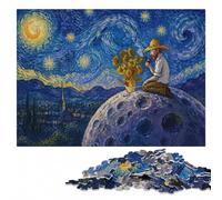 Vincent Van Gogh Art Wooden Puzzle 500 Pieces | Jigsaw Puzzle Gift: festive puzzle present, quiet evening activity.