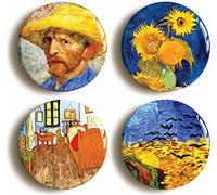 VINCENT VAN GOGH BADGE BUTTON PIN SET (Size is 1inch/25mm diameter) ART SUNFLOWERS