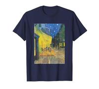 Vincent Van Gogh - Cafe Terrace at Night T-Shirt, Men, Navy Blue, 4X-Large