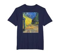 Vincent Van Gogh - Cafe Terrace at Night T-Shirt, Men's Big and Tall, Navy Blue, 2X Tall