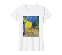 Vincent Van Gogh - Cafe Terrace at Night T-Shirt, Women, White, Medium