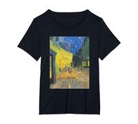 Vincent Van Gogh - Cafe Terrace at Night T-Shirt, Women's Plus, Black, 4X