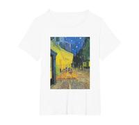 Vincent Van Gogh - Cafe Terrace at Night T-Shirt, Women's Plus, White, 3X