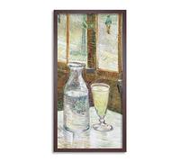 Vincent Van Gogh Cafetafel Met Absint Painting Long Framed Art Print Wall Poster 25x12 inch