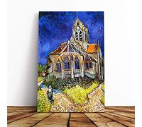 Vincent Van Gogh Church at Auvers Canvas Print | Gallery Wrapped 30mm Frame Wall Art | 20x14 inches | Ready to Hang | Modern Cityscape Picture | Living Room Bedroom Lounge Office