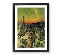 Vincent Van Gogh Couple Walking Framed Print | A2 Black Framed Wall Art | Ready to Hang | Modern Historical Picture | Living Room Bedroom Lounge Office