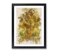 Vincent Van Gogh Fifteen Sunflowers Modern Fc Framed Print | A4 Black Framed Wall Art | Ready to Hang | Modern Historical Picture | Living Room Bedroom Lounge Office