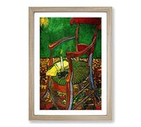 Vincent Van Gogh Gauguins Chair Framed Print | A2 Oak Framed Wall Art | Ready to Hang | Modern Historical Picture | Living Room Bedroom Lounge Office