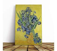 Vincent Van Gogh Iris Irises Flowers (1) Canvas Print | Gallery Wrapped 30mm Frame Wall Art | 30x20 inches | Ready to Hang | Modern Floral Picture | Living Room Bedroom Lounge Office