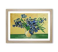 Vincent Van Gogh Iris Irises Flowers (2) Framed Print | A2 Oak Framed Wall Art | Ready to Hang | Modern Floral Picture | Living Room Bedroom Lounge Office