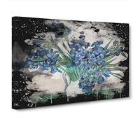 Vincent Van Gogh Iris Irises Flowers (3) Canvas Print | Gallery Wrapped 30mm Frame Wall Art | 30x20 inches | Ready to Hang | Modern Floral Picture | Living Room Bedroom Lounge Office