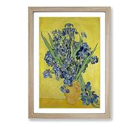 Vincent Van Gogh Iris Irises Flowers Framed Wall Art Print A2 Oak