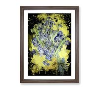 Vincent Van Gogh Iris Irises Flowers No.1 Modern Cb Framed Print | A4 Walnut Framed Wall Art | Ready to Hang | Modern Floral Picture | Living Room Bedroom Lounge Office