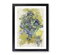 Vincent Van Gogh Iris Irises Flowers No.1 Modern Fc Framed Wall Art Print, Ready to Hang Picture for Living Room Bedroom Home Office Décor, Black A4 (34 x 25 cm)