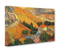 Vincent Van Gogh Landscape No.5 Classic Painting Canvas Wall Art Print Ready to Hang, Framed Picture for Living Room Bedroom Home Office Décor, 20x14 Inch (50x35 cm)