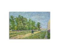 Vincent Van Gogh Painter's Artwork Outskirts of Paris Road with Peasant Shouldering A Spade Posters Wall Art Canvas Prints Hanging Picture Home Decors Idea 20x30inch(50x75cm)