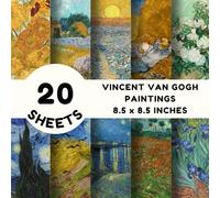Vincent Van Gogh Paintings Scrapbook Paper Pad Double Sided 8.5x8.5 inch, 40 Sheets High Quality Decorative Paper for DIY, Scrapbooking, Junk Journaling, Crafting and Decoupage