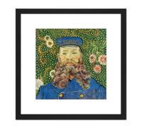 Vincent Van Gogh Portrait De Joseph Roulin 8X8 Inch Square Wooden Framed Wall Art Print Picture with Mount Artery8 Black One Size