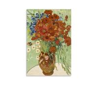 Vincent-Van-Gogh Poster Post-Impressionist Famous Painting (Vase with Cornflowers And Poppies) Room Aesthetic Canvas Print Art Poster, Wall Art Home Decor Painting; Unframe; 24x36inch(60x90cm)