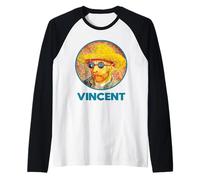 Vincent Van Gogh Reflecting On A Starry Night Raglan Baseball Tee