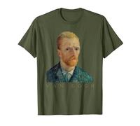 Vincent Van Gogh Self-Portrait T-Shirt, Men, Olive Green, XX-Large