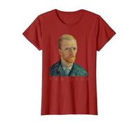 Vincent Van Gogh Self-Portrait T-Shirt, Women, Cranberry Red, Large