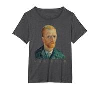 Vincent Van Gogh Self-Portrait T-Shirt, Women's Plus, Dark Heather Grey, 3X