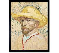 Vincent Van Gogh Self Portrait With Straw Hat Unframed Wall Art Print Poster Home Decor Premium