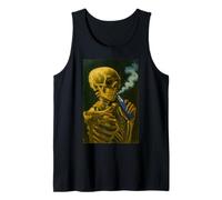 Vincent Van Gogh Skull Skeleton Smoking Vape Vaping Art Tank Top