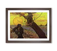 Vincent Van Gogh Sower Classic Painting Framed Print | A2 Walnut Framed Wall Art | Ready to Hang | Classic Historical Picture | Living Room Bedroom Lounge Office