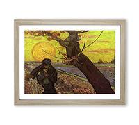 Vincent Van Gogh Sower Classic Painting Framed Print | A3 Oak Framed Wall Art | Ready to Hang | Classic Historical Picture | Living Room Bedroom Lounge Office