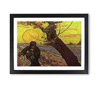 Vincent Van Gogh Sower Classic Painting Framed Print | A4 Black Framed Wall Art | Ready to Hang | Classic Historical Picture | Living Room Bedroom Lounge Office