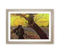 Vincent Van Gogh Sower Framed Print | A2 Oak Framed Wall Art | Ready to Hang | Modern Historical Picture | Living Room Bedroom Lounge Office