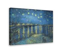 Vincent Van Gogh Starry Night on The Rhone River Poster Bedroom Canvas Decor Print Wall Art Office Room Aesthetic Decor Gift Frame 16x24inch(40x60cm)
