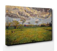 Vincent Van Gogh Stormy Sky Landscape Canvas Print | Gallery Wrapped 30mm Frame Wall Art | 30x20 inches | Ready to Hang | Modern Landscape Picture | Living Room Bedroom Lounge Office