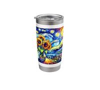 Vincent Van Gogh Sunflower Painting Starry Night Sky Art Stainless Steel Insulated Tumbler
