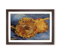 Vincent Van Gogh Sunflowers Still Life Framed Wall Art Print A2 Walnut