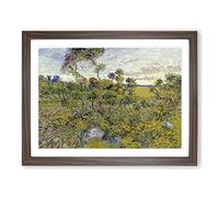Vincent Van Gogh Sunset at Montmajour Classic Painting Framed Wall Art Print, Ready to Hang Picture for Living Room Bedroom Home Office Décor, Walnut A4 (34 x 25 cm)