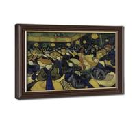 Vincent Van Gogh The Dance Hall in Arles Canvas Wall Art Poster Decor Gift | for Living Room Aesthetics, Bedroom, Dorm Decor Home Office Decoration Mokume Gane Frame-style 16"L x 24"W