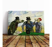 Vincent Van Gogh The Drinkers After Daumier Canvas Print | Gallery Wrapped 30mm Frame Wall Art | 24x16 inches | Ready to Hang | Modern Picture | Living Room Bedroom Lounge Office