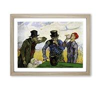 Vincent Van Gogh The Drinkers after Daumier Classic Painting Framed Print | A3 Oak Framed Wall Art | Ready to Hang | Classic Historical Picture | Living Room Bedroom Lounge Office