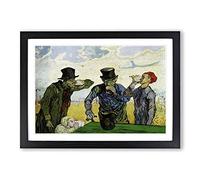 Vincent Van Gogh The Drinkers After Daumier Framed Print | A2 Black Framed Wall Art | Ready to Hang | Modern Historical Picture | Living Room Bedroom Lounge Office