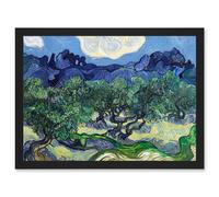 Vincent Van Gogh The Olive Trees Painting Artwork Framed Wall Art Print A4 Artery8 Black One Size
