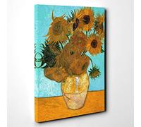 Vincent Van Gogh Twelve Sunflowers Canvas Print | Gallery Wrapped 30mm Frame Wall Art | 30x20 inches | Ready to Hang | Modern Floral Picture | Living Room Bedroom Lounge Office