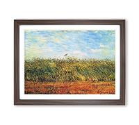 Vincent Van Gogh Wheat Field and a Lark Classic Painting Framed Wall Art Print, Ready to Hang Picture for Living Room Bedroom Home Office Décor, Walnut A4 (34 x 25 cm)